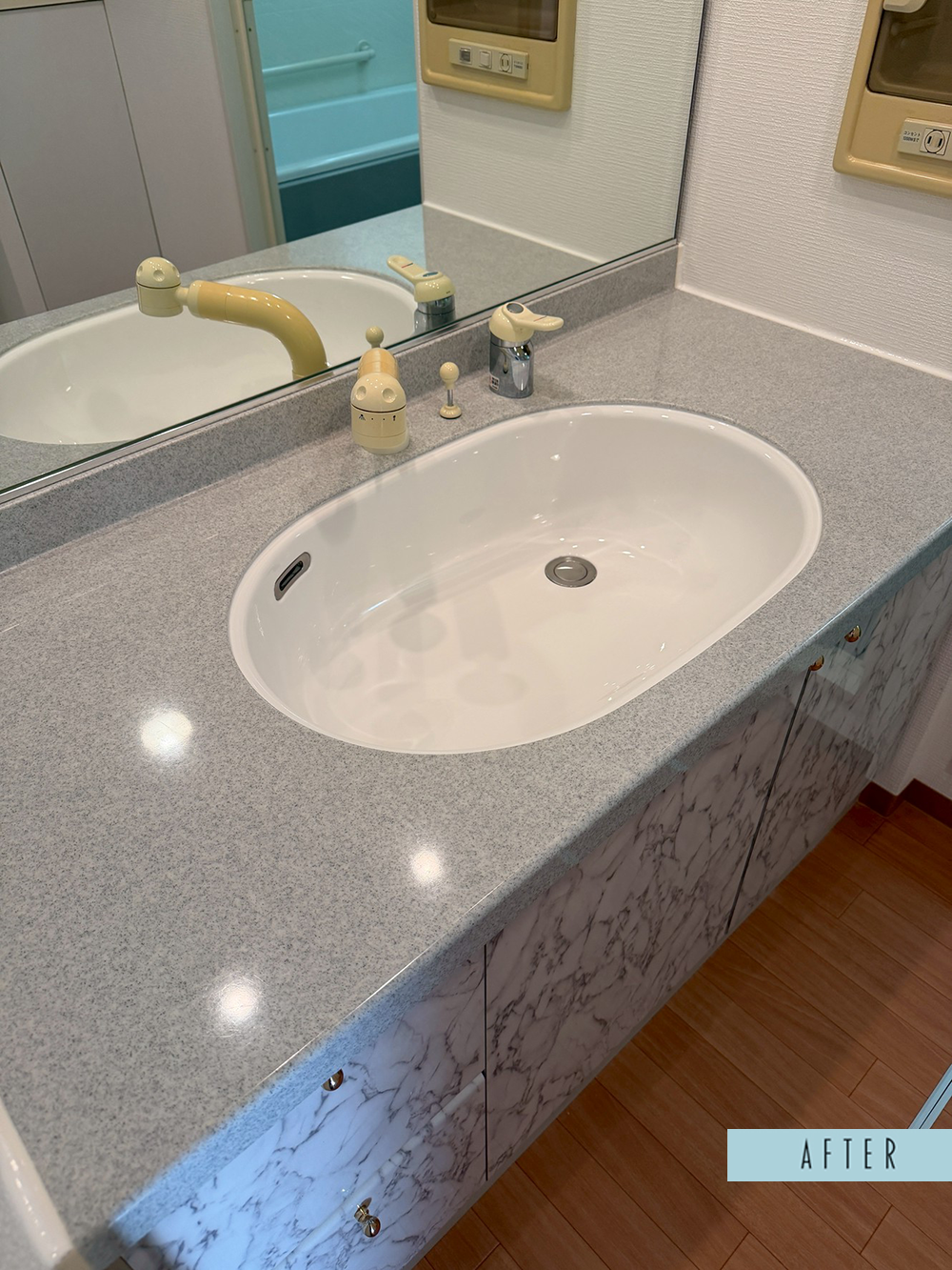 大理石洗面再生アフター画像
