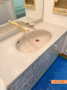 大理石洗面再生ビフォー画像